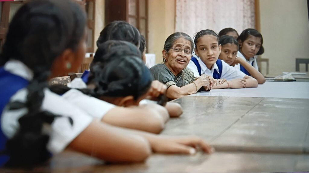 Rohini in interacting with girl students